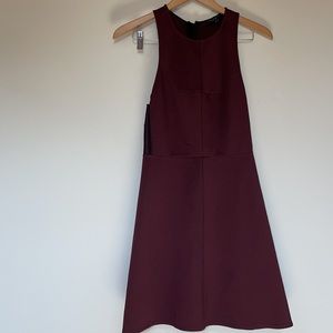 RAG & BONE Sabina Fit and Flare sleeveless racerback dress maroon